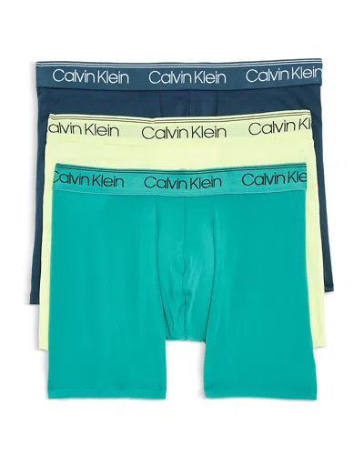 CALVIN KLEIN MICROFIBER STRETCH WICKING BOXER BRIEFS, PACK OF 3
