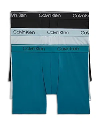 Calvin Klein Microfiber Stretch Wicking Boxer Briefs, Pack Of 3 In N2k Arona/