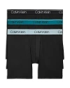 CALVIN KLEIN MICROFIBER STRETCH WICKING BOXER BRIEFS, PACK OF 3