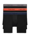 Calvin Klein Microfiber Stretch Wicking Boxer Briefs, Pack Of 3 In N33 Black