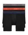 Calvin Klein Microfiber Stretch Wicking Boxer Briefs, Pack Of 3 In N Black