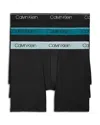 Calvin Klein Microfiber Stretch Wicking Boxer Briefs, Pack Of 3 In Nl Black