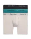 Calvin Klein Microfiber Stretch Wicking Boxer Briefs, Pack Of 3 In Black