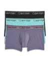 Calvin Klein Microfiber Stretch Wicking Low Rise Boxer Briefs, Pack Of 3 In Purple