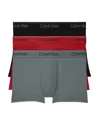 CALVIN KLEIN MICROFIBER STRETCH WICKING LOW RISE TRUNKS, PACK OF 3