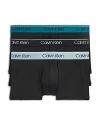 Calvin Klein 3-pack Low Rise Microfiber Stretch Trunks In N2l Black