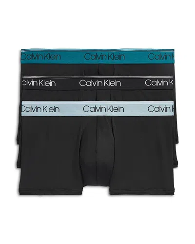 Calvin Klein Microfiber Stretch Wicking Low Rise Trunks, Pack Of 3 In Nl Black