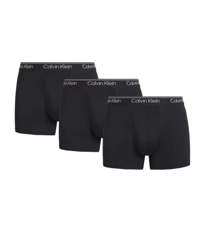 Calvin Klein Microfiber-stretch Boxer Briefs In Black