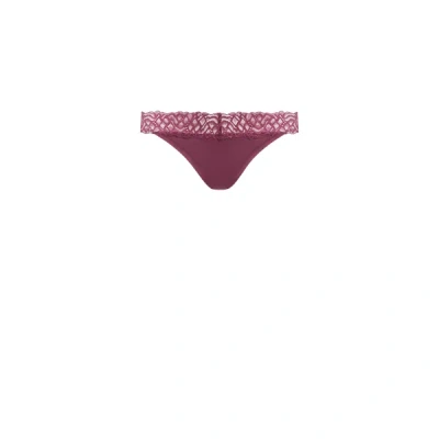 Calvin Klein Womens Mauve Wine Flirty Refresh Stretch Recycled-polyamide Thong