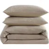 Calvin Klein Microwaffle Melange 3 Piece Comforter Set, King In Flax Beige