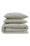 Calvin Klein Microwaffle Melange 3 Piece Comforter Set, Queen In Pale Green