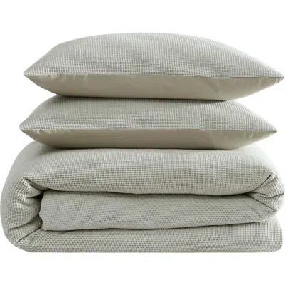 Calvin Klein Microwaffle Duvet Cover & Sham Set In Pale Green