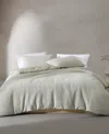 Calvin Klein Microwaffle Melange 3 Piece Duvet Cover Set, King In Pale Green