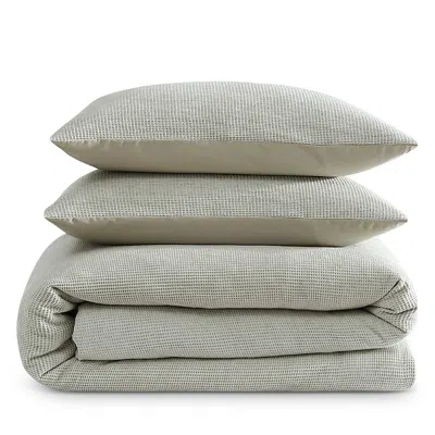 CALVIN KLEIN MICROWAFFLE MELANGE 3 PIECE COMFORTER SET, QUEEN