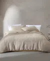Calvin Klein Microwaffle Melange 3 Piece Duvet Cover Set, King In Flax Beige