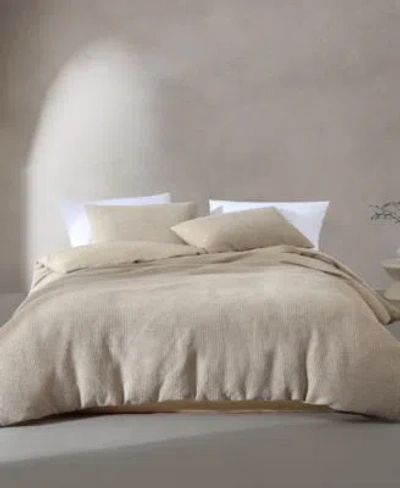 Calvin Klein Microwaffle Melange Comforter Sets In Sand