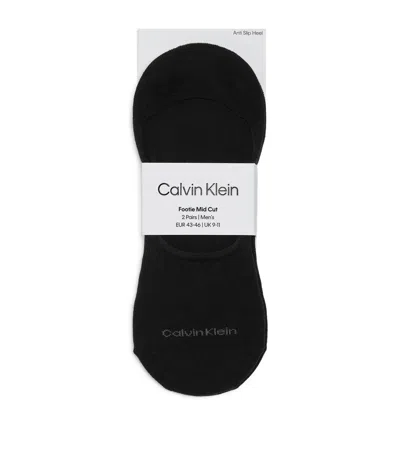 Calvin Klein Mid Cut Footie In Black
