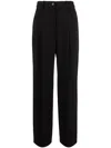 Calvin Klein Mid-rise Wide-leg Trousers In Black