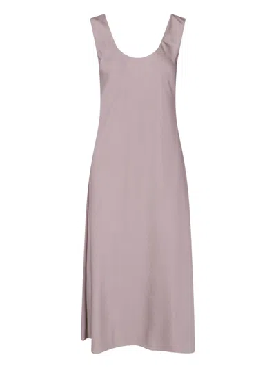 Calvin Klein Midi Dress In Satin In Purple