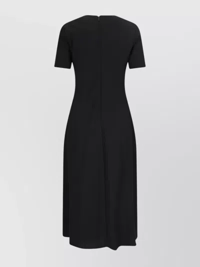 Calvin Klein Midi Dress Short Sleeves Length In Black