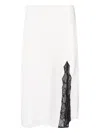 Calvin Klein Lace Detail Skirt Side Slit In White