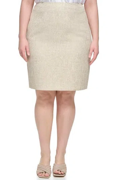 Calvin Klein Lunas Wool Midi Skirt In Neutral