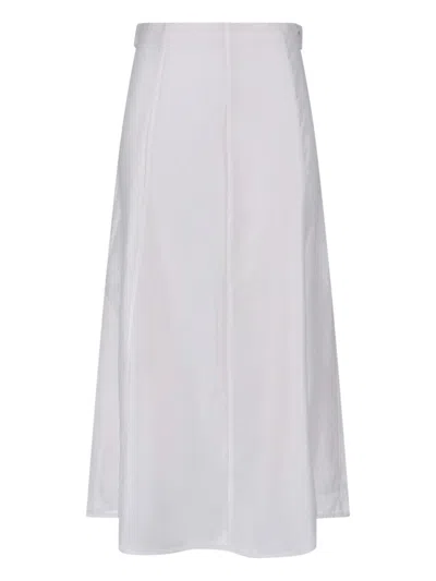 Calvin Klein Midi Skirt In Lyocell Blend In White