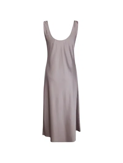 Calvin Klein Midi Slip Dress In Gray