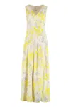 Calvin Klein Robe Longue À Imprimé In Multi