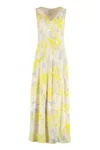 Calvin Klein Robe Longue À Imprimé In Multi