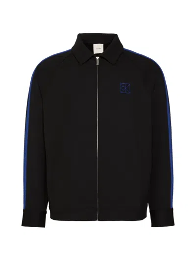 Calvin Klein Milano Side-stripe Logo-patch Jacket In Black