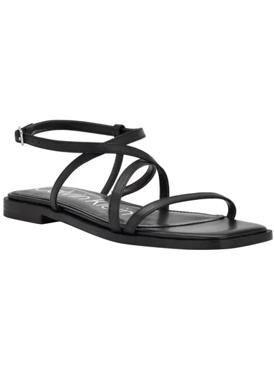 Calvin Klein Millia2 Womens Adjustable Casual Ankle Strap In Black