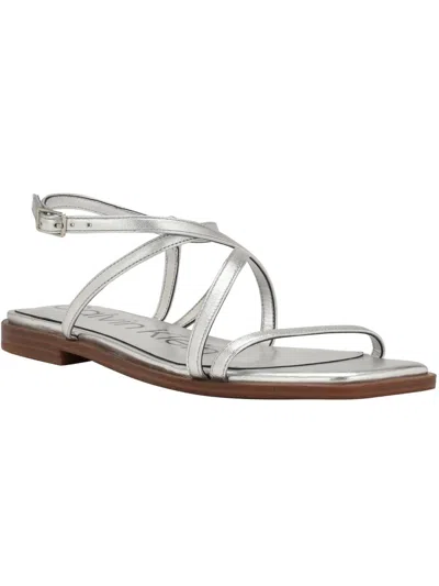Calvin Klein Millia2 Womens Adjustable Casual Ankle Strap In White