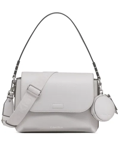 Calvin Klein Millie Small Convertible Shoulder Bag In Dove Grey