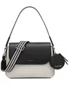 Calvin Klein Millie Small Convertible Shoulder Bag With Striped Crossbody Strap In Multi