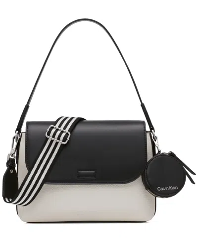 Calvin Klein Millie Small Convertible Shoulder Bag With Striped Crossbody Strap In Multi