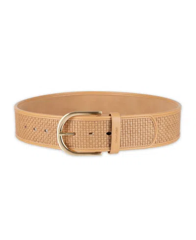 Calvin Klein Mini Box-woven Leather Polished Buckle Belt In Pattern