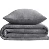 Calvin Klein Mini Channel Stitch Queen Quilt & Shams Set In Dark Grey