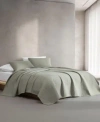 Calvin Klein Mini Channel Stitch Solid 3 Pc. Quilt Set In Graphite