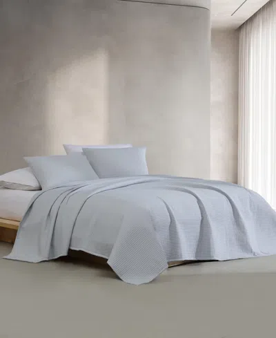 Calvin Klein Mini Channel Stitch Solid 3-pc. Quilt Set, King In Dawn Blue