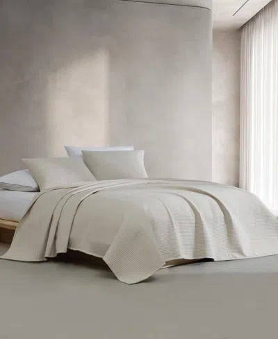 Calvin Klein Mini Channel Stitch Solid 3-pc. Quilt Set, King In Light Beige