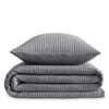 Calvin Klein Mini Channel Stitch Solid 3 Piece Quilt Set, King In Dark Grey