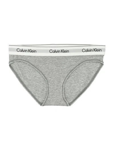 Calvin Klein Mini Cotton Modal Briefs With Seamless Waistband In Grey