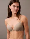 Calvin Klein Minimalist Micro Push-up Plunge Bra In Brown