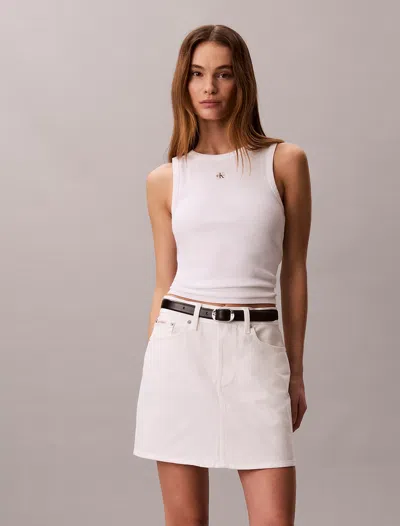 Calvin Klein Miniskirt In White Jeans