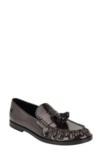 Calvin Klein Mirella Faux Leather Loafer In Dark Brown 200