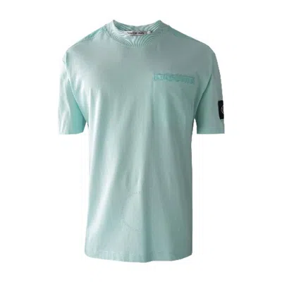 Calvin Klein Mix Media Regular Fit Tee In Blue