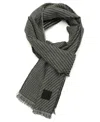Calvin Klein Mixed Pattern Yarn Dye Scarf In Brown