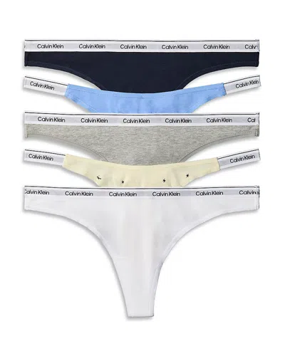 Calvin Klein Mixed Thong, Pack Of 5 In Multi
