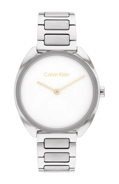 Calvin Klein Women's Silver-tone Stainless Steel Bracelet Watch 34mm